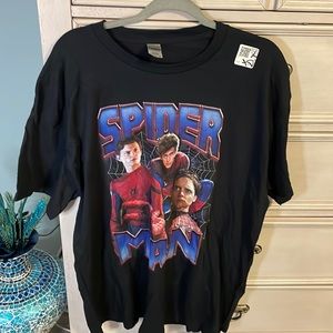 Men’s graphic canvas, short sleeve T-shirt, web slinger, triple Spider-Man’s XL